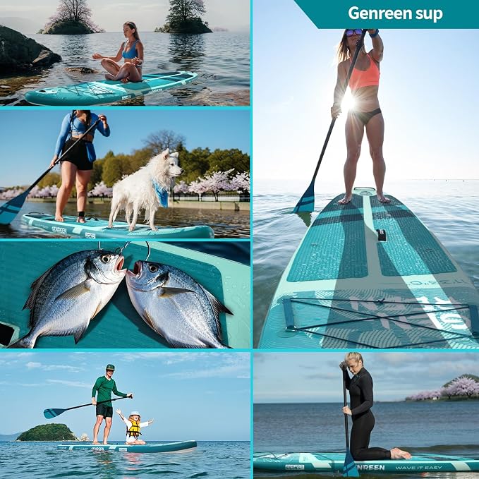 Paddle Board Stand up Paddle Board (Extra Large 11'*33/34") Newly Improved 2 Side Layers 450LBS Quality Inspection×5 (All-Season for JP customers) paddleboards Fishing Family Pet Friendly