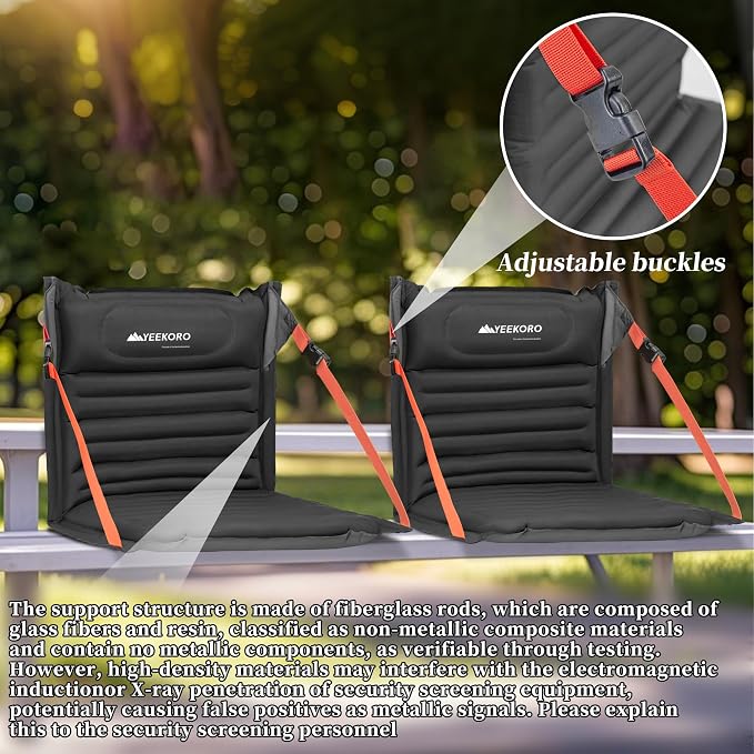 Inflatable Folding Seats, Portable Chairs with Back Support, Foldable and Lightweight Seat for Camping/Sporting Events,Stadium Seats with Storage Bag Lounge Chair