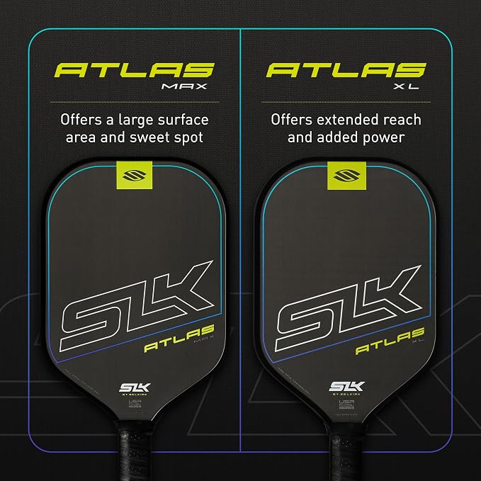 Selkirk Sport Atlas Raw Carbon Fiber Pickleball Paddles | Midweight Pickleball Paddle with Polymer Honeycomb Core | USAPA Approved Carbon Fiber Face for Spin and Control