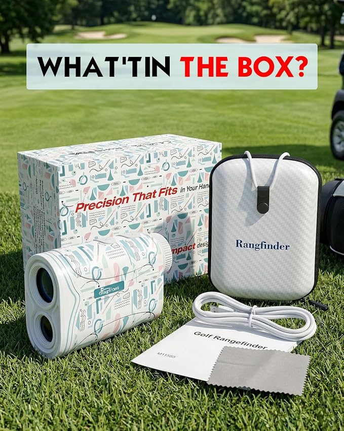 Range Finder Golf Rangefinder with Slope, 1200 Yards Golf Range Finder, 6X Magnification, Flag Locking Vibration, Must Accessories for Golfer