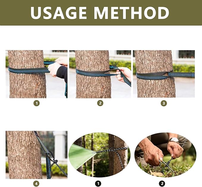 Camping Hammock with Rain Fly Tarp Mosquito Net Heavy Duty Tree Straps Portable Double Parachute Hammocks Tent Waterproof Rainfly Set