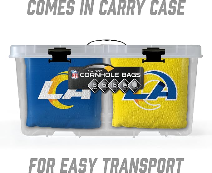 YouTheFan Officially-licensed NFL Set of 8 Cornhole Bags - All Weather Dual Sided Slide & Stop - regulation size