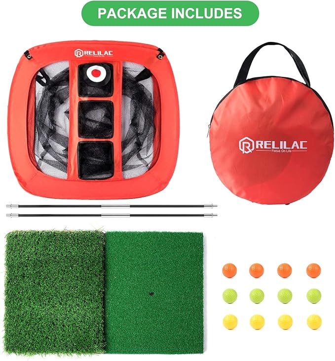 RELILAC Pop Up Golf Chipping Net - Indoor/Outdoor Golfing Target Accessories for Backyard Accuracy and Swing Practice - Gifts for Men, Dad, Husband, Women, Kid, Golfers