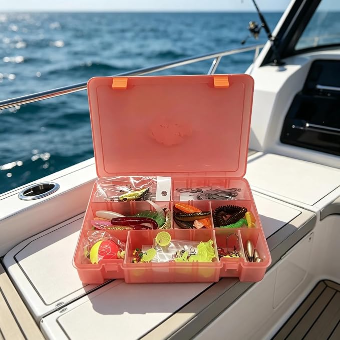 Women's Fishing Tackle Kit - 132pc Pink Tackle Box Set | Sturdy portable box with premium lures, solid copper weights, and zero cheap fillers. Perfect for beginners & female anglers