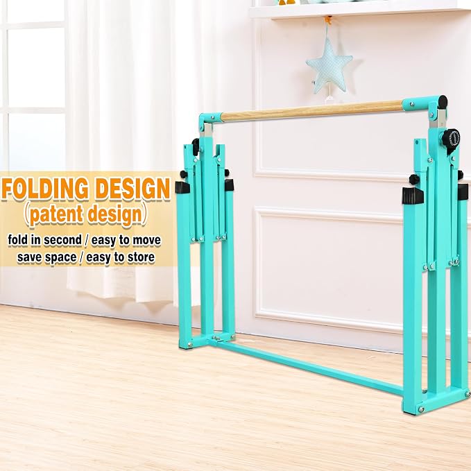 MARFULA 4FT/5FT Gymnastic Bar Set Gymnastics Kip Bar with 5 Ft Length 4Ft Inner Width 5ft Adjust Height Gymnastics Training Bar Equipment for Kids Professional Training Home and Club Use