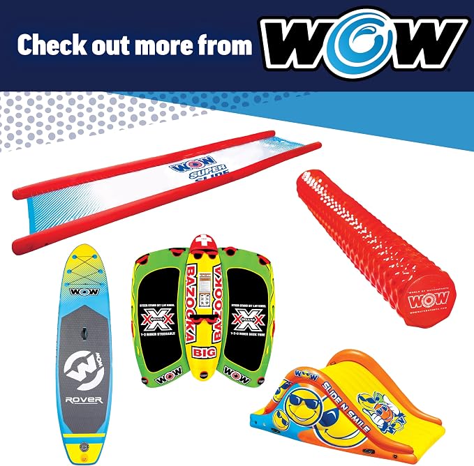 Wow Sports Nova 3 Towable Deck Tube - 1-3 Person - 510 lb Capacity - Heavy-Duty PVC - for Boating - Youth & Adults