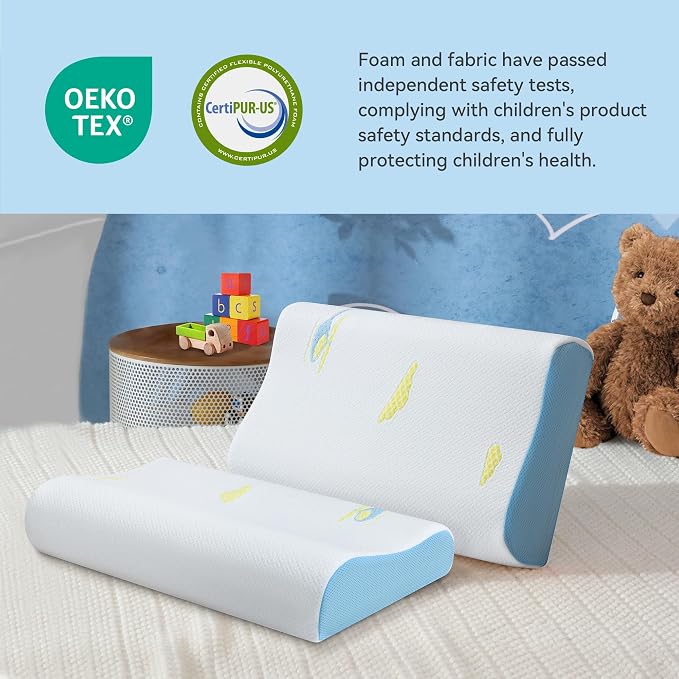 Hcore Memory Foam Pillow for Sleeping, Small Travel, Adjustable, Breathable and Soft, CertiPUR-US Certified, 12x20 lnch
