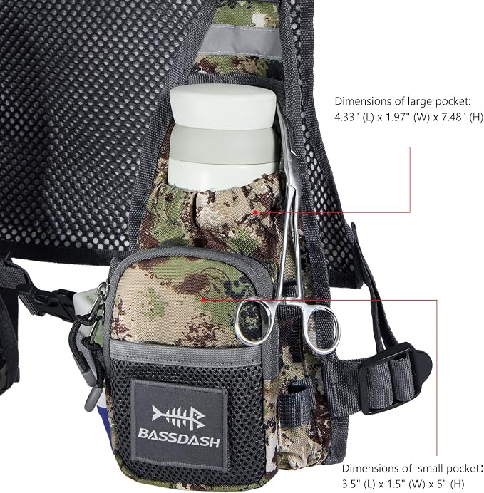 BASSDASH FV08 Ultra Lightweight Fly Fishing Vest for Men and Women Portable Chest Pack