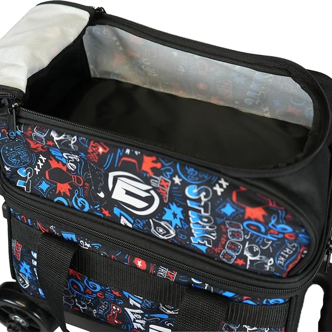 ELITE Basic Single Roller Bowling Ball Bag | Multiple Colors | Fits Up to Size 10.5 Shoes | Compact Design | Bowling Bags With Wheels