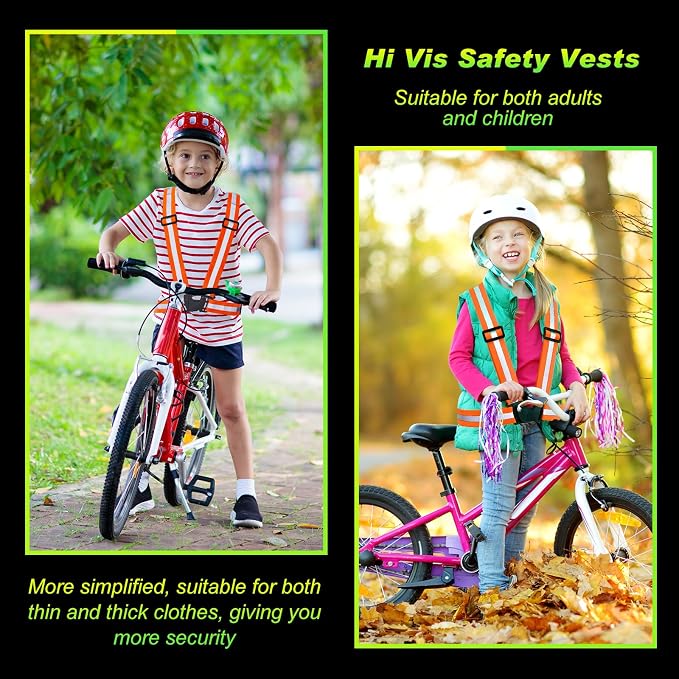 Hercicy 30 Pcs Reflective Vest High Visibility Safety Vests, Adjustable Running Gear Straps Lightweight Reflector for Construction (Orange)