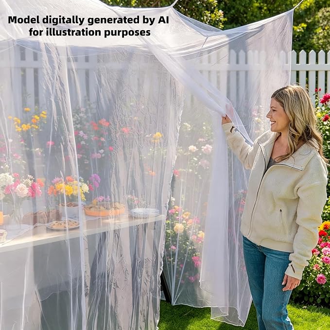 10'x10'x8.2' Outdoor Camping&Patio Mosquito Netting,Large Mosquito Netting with Hanging Ropes for Patio Camping Home Outdoor Travel (Black)