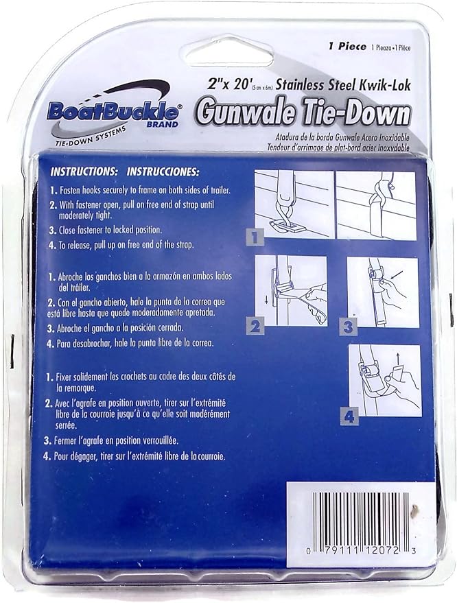 BoatBuckle Stainless Steel Kwik-Lok Gunwale Tie-Down