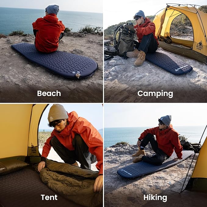 ONETIGRIS CAMPING AERODREAM Self-Inflating Mattress,4.1 R Inflatable Foam Sleeping Pad for Camping,Backpacking and Hiking