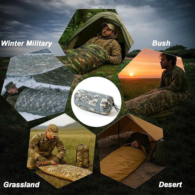 Akmax.cn Bivy Cover Sack for Military Army Modular Sleeping System, Waterproof Outer Shell for Sleeping Bag, Minimalist Stealth Shelter
