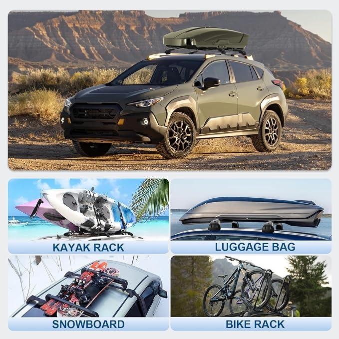 Roof Rack Cross Bars Compatible with Subaru Crosstrek Wilderness 2024-2026(NOT for Other Crosstrek Model), 300LBS Heavy Duty Adjustable Aluminum Cargo Bar for Rooftop Carrier, Cross Bars for Luggage