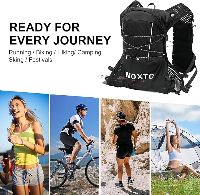 IX INOXTO Running Vest Hydration Backpack, Lightweight Running Backpack Hydration Pack with 1.6L Water Bladder Daypack for Trail Running Hiking Cycling Race Marathon for Women Men