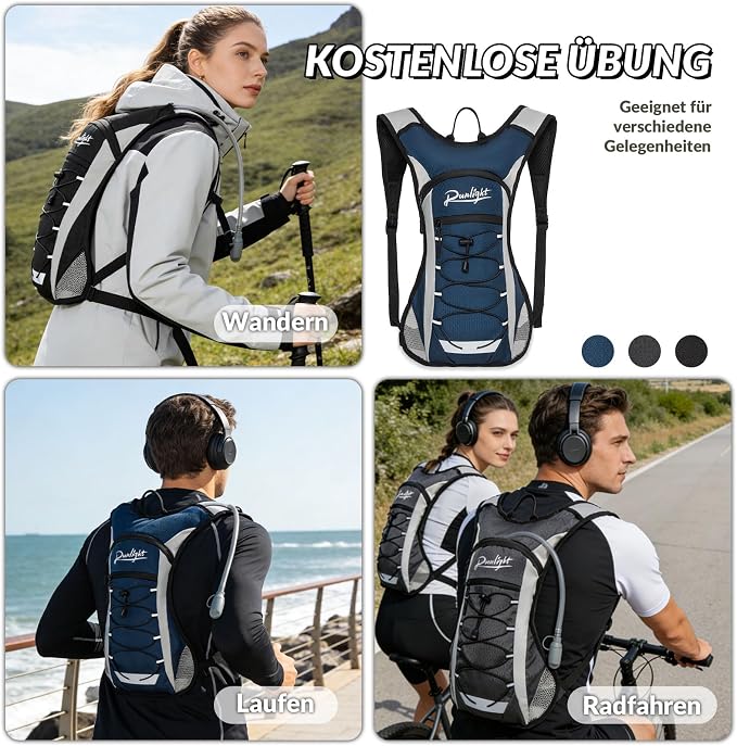 Runlight Lightweight Hydration Backpack,Running Vest for Women Men with 1.5L Water Bladder, Hydro Water Daypack for Running,Hiking,Cycling,Climbing,Biking
