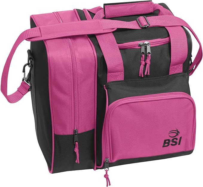 BSI Deluxe Single Ball Tote Bowling Bag with Shoe Compartment & Accessory Storage