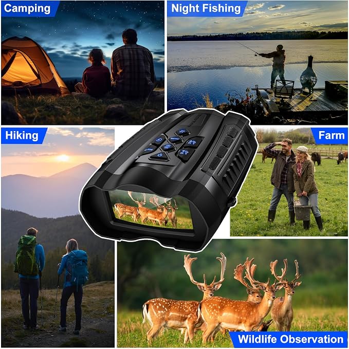 Night Vision Goggles,4K Night Vision Binoculars for Adult with 5000mAh Rechargeable Battery,16X Digital Zoom,3.5" HD Screen and 1000FT Viewing Range,32GB TF Card for Photo and Video,Ideal Gift for Men