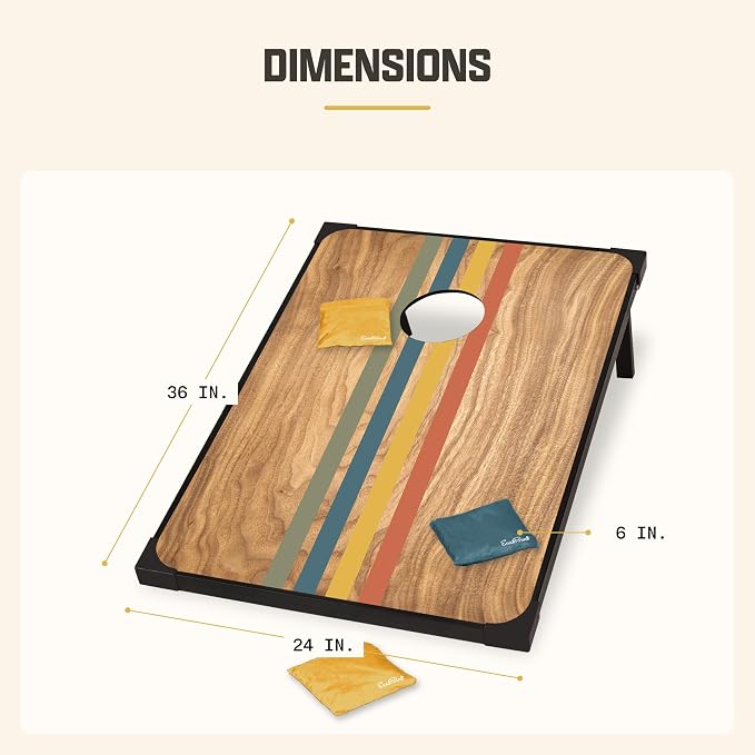 EastPoint 2'x3' Cornhole Board Set - 8 Bean Bags, Engineered Wood, Sunset - Lightweight Portable Design for Yard Games - 12 Oz Bean Bags for Toss Game - Durable MDF Boards for Backyard Games