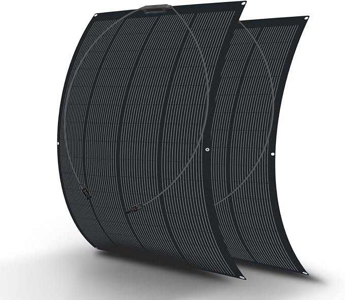 Newpowa 440W Solar Panels 220 Watt 12V (220W x 2 PCS), Flexible Solar Panel 220W, 250° Ultra Lightweight Off-Grid Charger for Marine RV Cabin Van Car Curve Surfaces