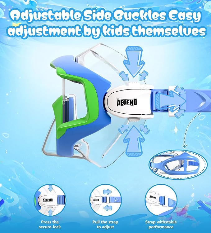 Aegend Snorkeling Gear for Adults Youth Kids, Snorkel Mask with Top Dry Valve - Panoramic View Anti-Leak and Anti-Fog with Mesh Bag for Snorkeling, Scuba Diving, Freediving & Swimming