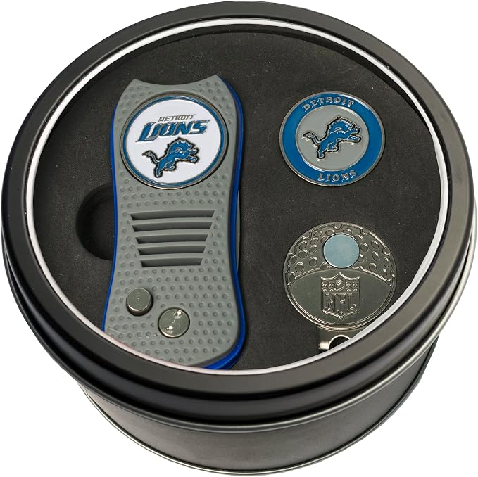 Team Golf NFL Adult-Unisex Tin Gift Set with Switchfix Divot Tool, Cap Clip, and Ball Marker