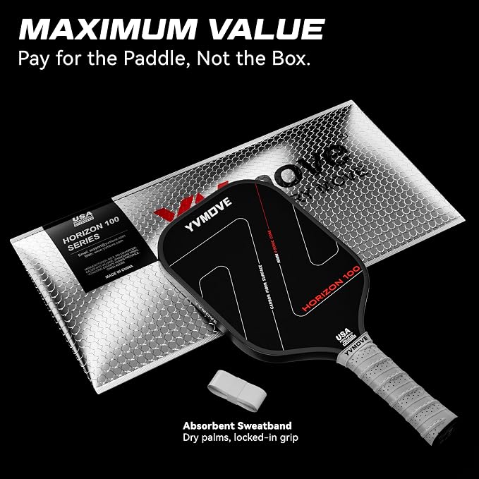 Pickleball Paddles | USAPA Approved | Raw Carbon Fiber Face | Max Control & Effortless Power | 16MM Core Anti-Shock | Intermediates to Pros