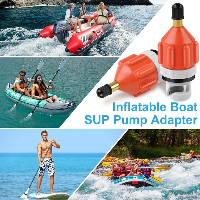 RNSXYAT 2Pcs Stand Up Paddle Board Pump Adapter, Strong Sealing Inflatable Boat SUP Pump Adaptor, Conventional Air Adapter Quickly Inflation, SUP Air Adapters for Stand-Up Paddleboard and Kayak