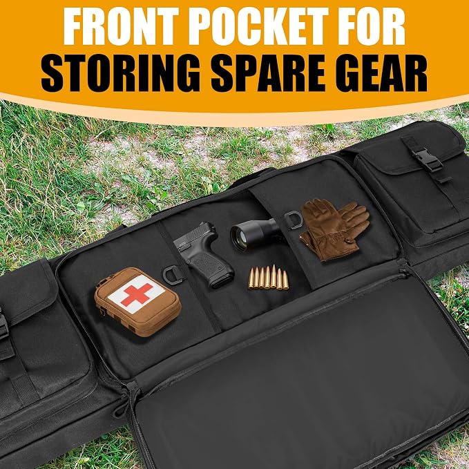 28" 32" 36" 42" 46" 48" 51" 55" Soft Double Rifle Bag, Portable Long Rifle Bag for Outdoor Hunting Shooting, Gun Case Storage & Transportation, with Multiple Colors
