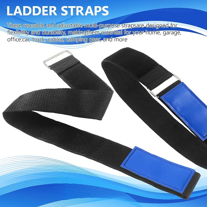 Ladder Rack Tie Down Straps Reusable Straps Adjustable with Nylon Hook and Loop for Ladder RV Truck or Boat 33''x 2’' Pack 8