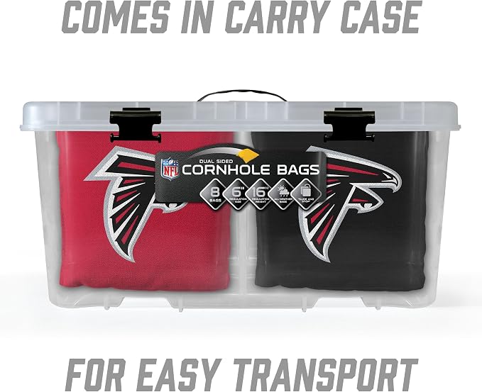 YouTheFan Officially-licensed NFL Set of 8 Cornhole Bags - All Weather Dual Sided Slide & Stop - regulation size