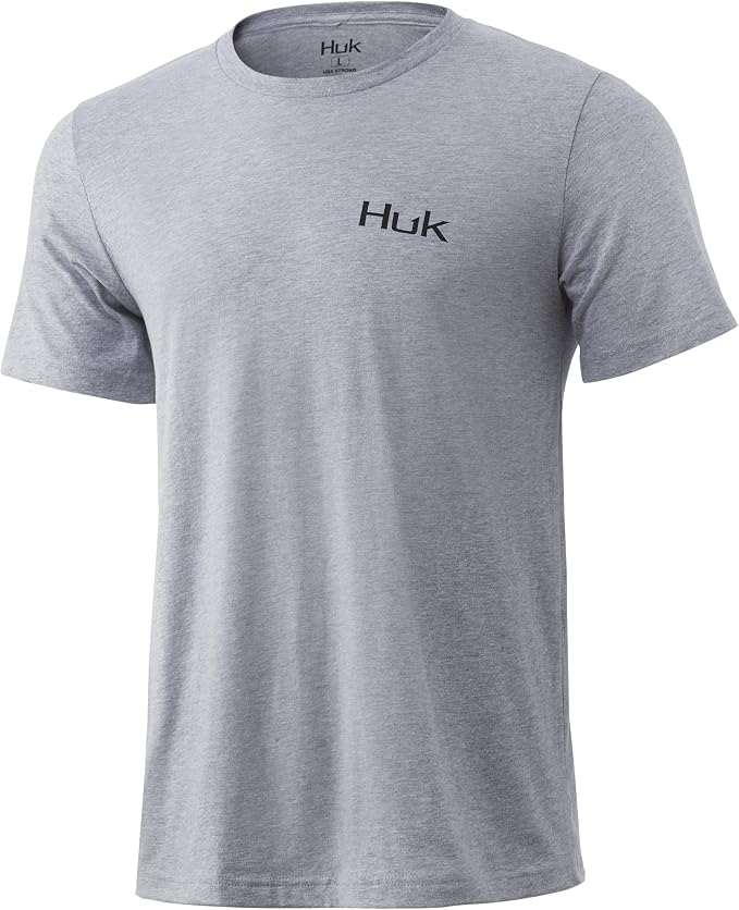 HUK Mens Performance Fishing Logo Tee, Short Sleeve T-Shirt for Men