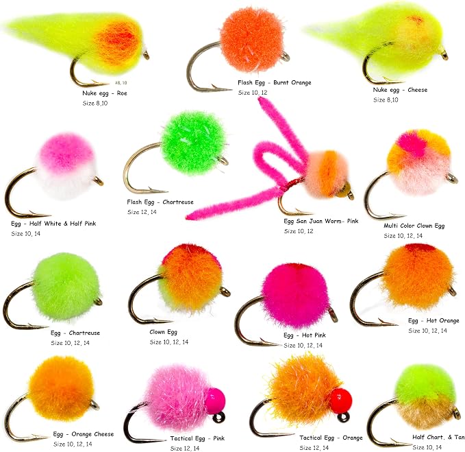 24/36/50/66 Premium Hand Tied Fly Fishing Flies Assortment | Waterproof Fly Boxes | Dry, Wet, Nymphs, Streamers, Wooly Buggers, Terrestrials | Trout, Bass Lure Set, Kit, Gift