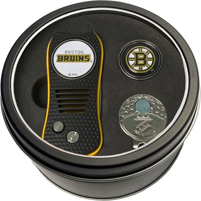 Team Golf NHL Gift Set Switchblade Divot Tool, Cap Clip, & 2 Double-Sided Enamel Ball Markers, Patented Design, Less Damage to Greens, Switchblade Mechanism