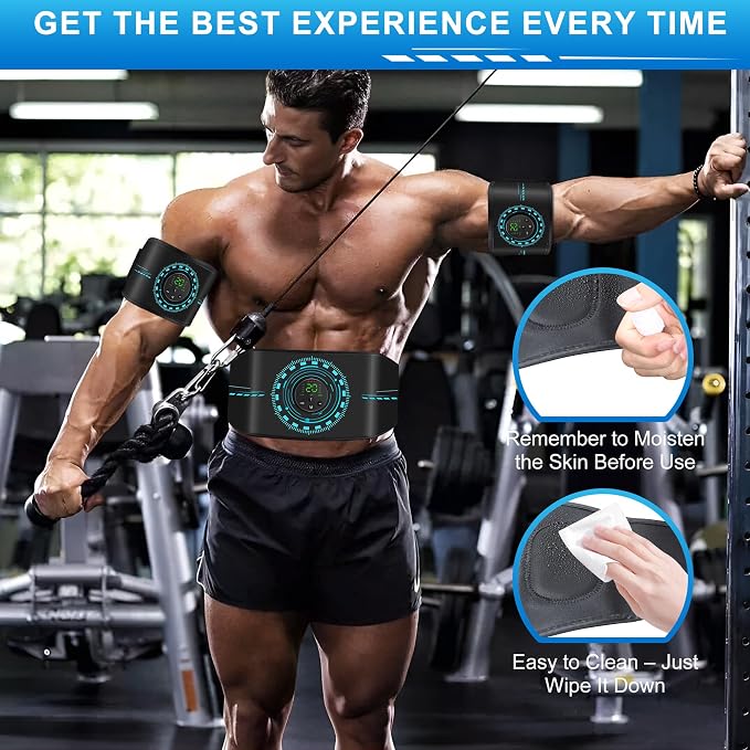 ABS Stimulator Muscle Toner EMS Muscle Stimulator Machine for Abdomen/Arms/Legs Electrode (3packs)