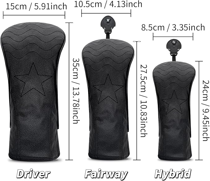 Golf Accessories Golf Club Covers for Golf Driver Headcovers Fairway Wood Headcover Hybrid Head Covers for Men Women Golfer Fit the Most Brands