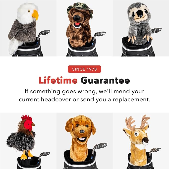 Daphne's Headcovers Golden Retriever Driver Headcover Premium Driver Headcovers Funny Golf Club Covers Stylish Protection for Your Clubs Men's Golf Gear Driver Headcover for Men and Women
