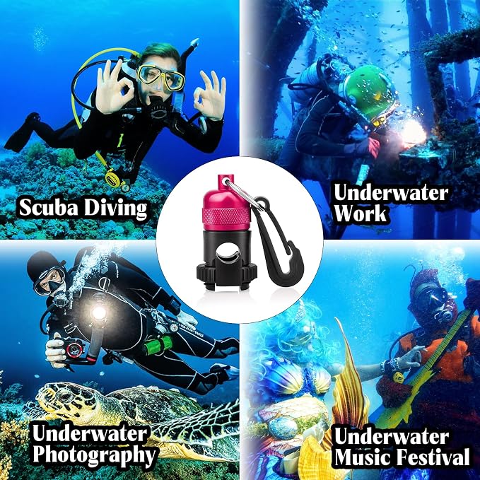 2PACK Scuba Regulator Hose Holder, Magnetic Adjustable Octopus Holder Octo Tank Retainer with Clip, Installs to Your BCD Easily!