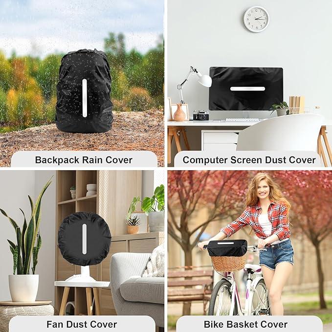 LAMA Waterproof Rain Cover for Backpack, Reflective Rucksack Rain Cover for Anti-Dust/Anti-Theft/Bicycling/Hiking/Camping/Traveling/Outdoor Activities,S Size (for 18L-25L Backpack), 1 Pcs Black