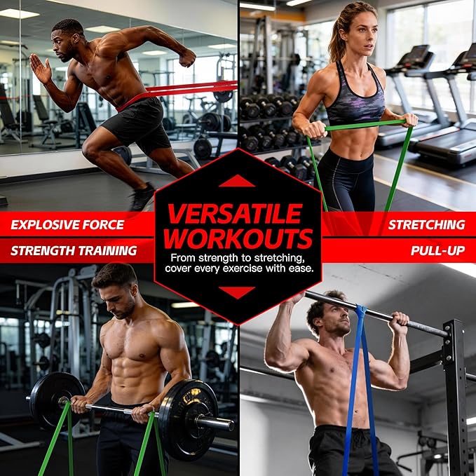 Pull Up Bands, Resistance Bands Set, Exercise Workout Bands for Men & Women, Ideal for Body Stretching, Physical Therapy and Muscle Training