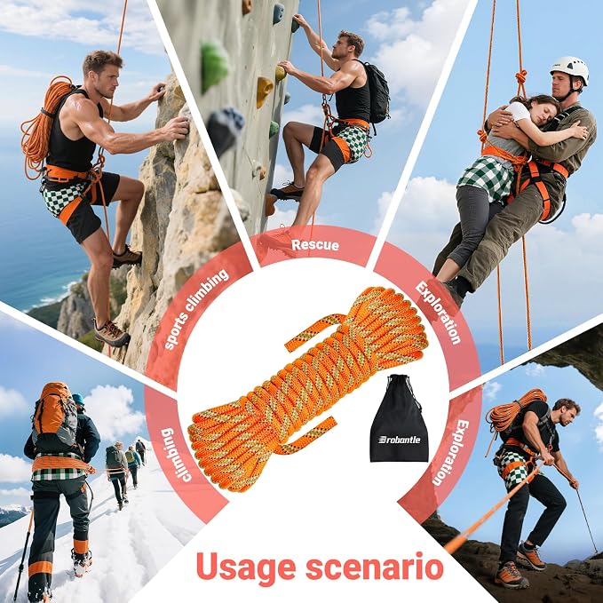 10mm/12.7mm Arborist Rope,3825lbs-9000lbs Double Braided Arborist Bull Rope for Tree Rigging & Pulling,Heavy Duty Rope for Tree Work,Rappelling, Swing Sailing Hiking Camping