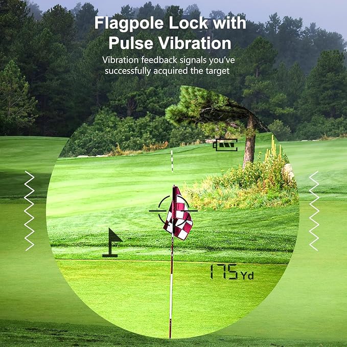 PEAKPULSE Golf Range Finder 650 Yards RangeFinder Golfing High Clarity Display 6X Magnification 0.5 Yard Accuracy Pin Seeker Easy to Use(No Magnet)