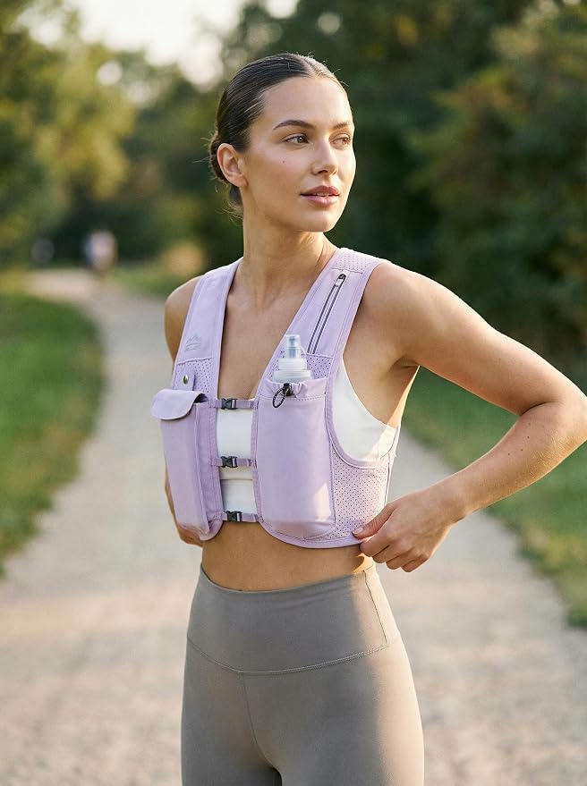 Zelvot Running Vest for Women Men, Adjustable Running Phone Holder Vest, USA Original Patent, Running Hydration Vest with 500ml Soft Flask, Reflective Running Backpack for Hiking Cycling