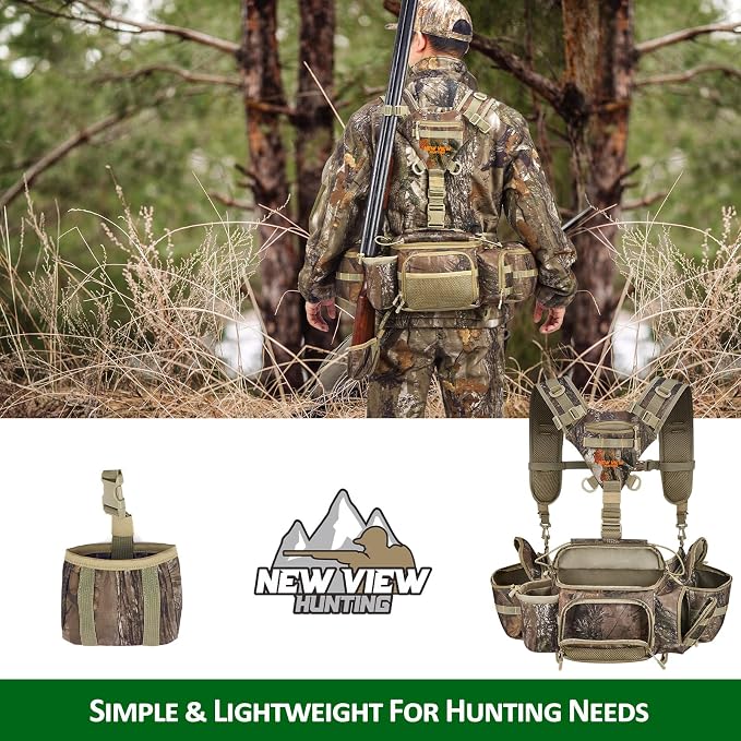 NEW VIEW Hunting Fanny Waist Pack for Men, Camo Waist Pack for Hunter, Fanny Hunting Backpack with Rifle & Bow Holder