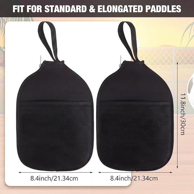 12 Pcs Paddle Cover Compatible with Pickleball Paddle Cover Neoprene Racket Sleeve with Zipper, Protection Covers for Men Women
