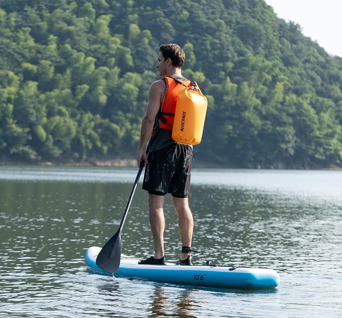 MARCHWAY Floating Waterproof Dry Bag Backpack 5L/10L/20L/30L/40L, Roll Top Sack Keeps Gear Dry for Kayaking, Rafting, Boating, Swimming, Camping, Hiking, Beach, Fishing