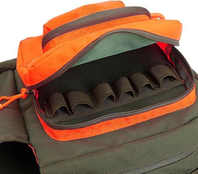 Upland Bird Hunting Vest Backpack, Waterproof Blaze Orange with Hydration Bladder, Built-in Compass & Whistle, Dog Gear Pockets, for Dove Pheasant Quail Breathable Tactical Hunting Vest
