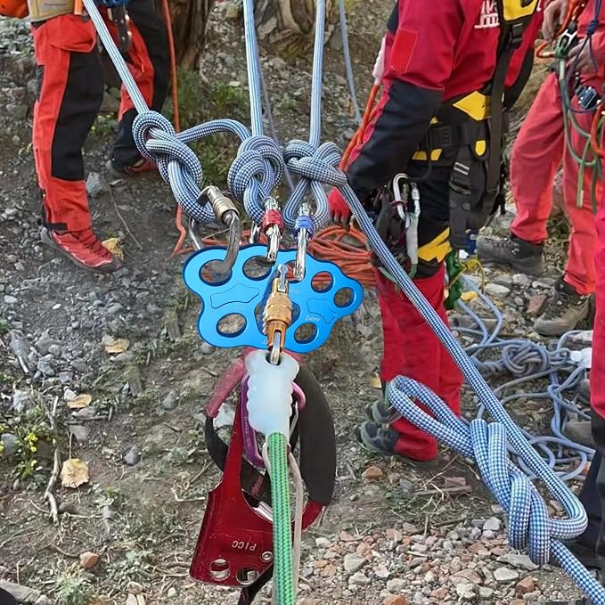 30kN/40kN Rigging Plate, Aluminum Anchor Multiplier Plate, Force Divider Plate Bear, Climbing Descender Connector Gear for Hammock Firefighting Arborist Rock Climbing Rescue Cave Yoga Rappel