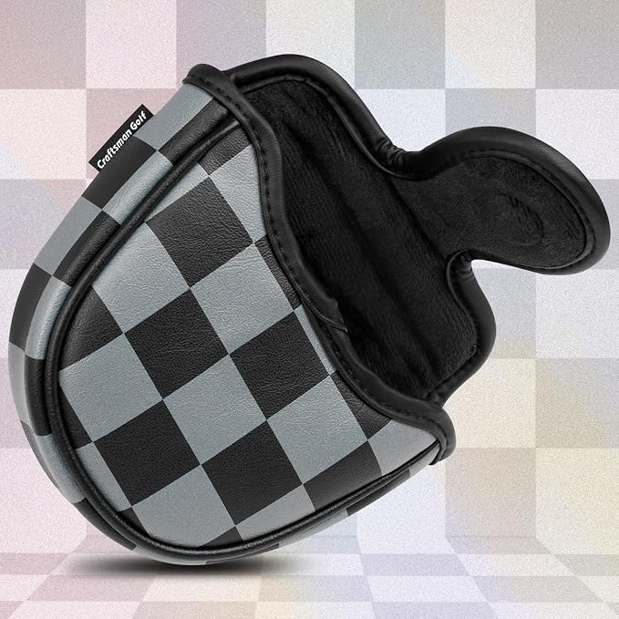 Craftsman Golf Make Birdie Everyday Black and Gray Checkers Golf Club Headcover for Woods and Driver Hybrids Irons Protector Putter Covers